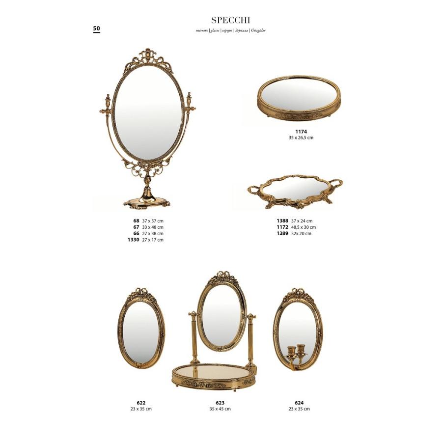 卓上ミラー スタンド 卓上 鏡 ミラー オーバル 真鍮 ブラス イタリア製