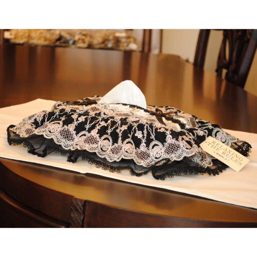 ティッシュボックスカバー ティッシュカバー レースカバー ゴシック