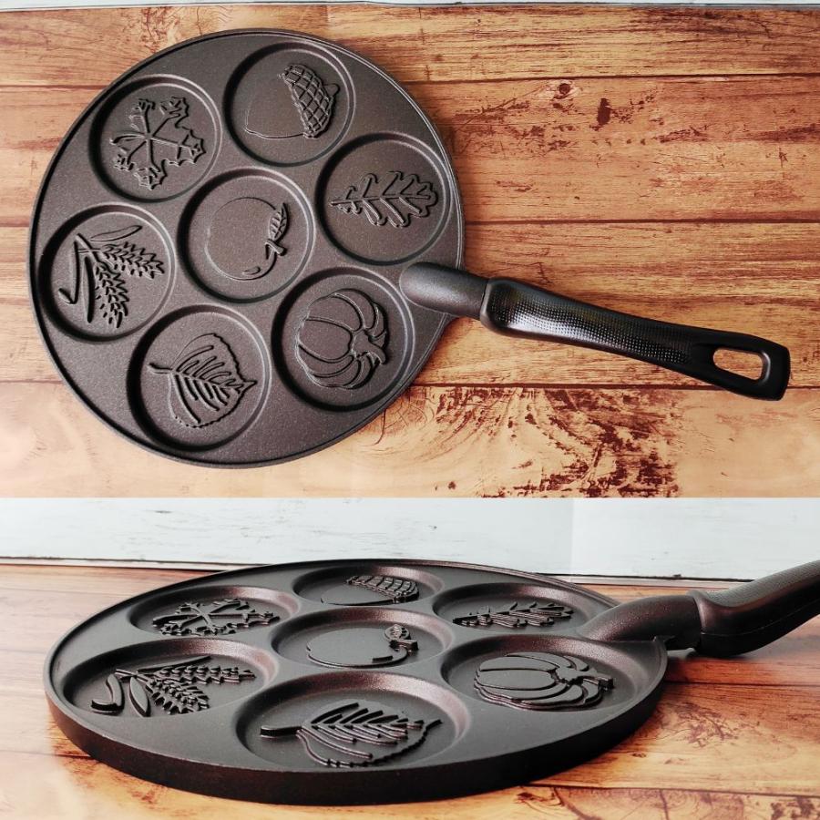 ノルディックウエア パンケーキパン 丸型7個 フライパン 葉っぱ柄