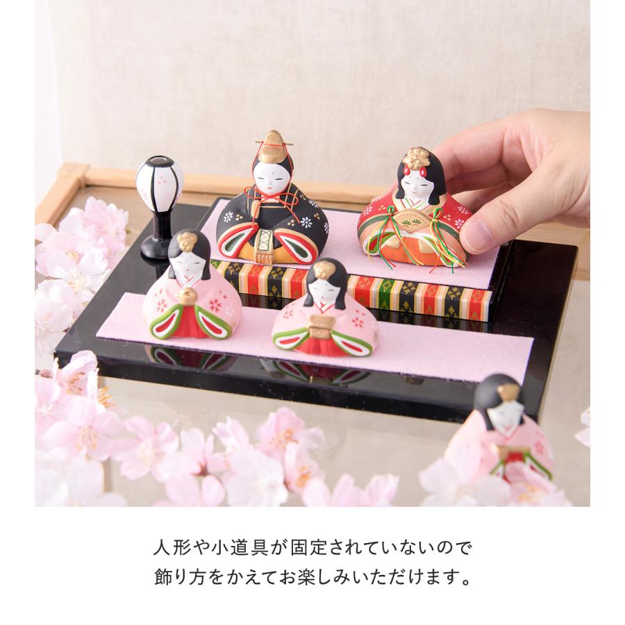 雛人形 ひな人形 コンパクト おしゃれ 五人飾り 錦彩華みやび雛 平飾り