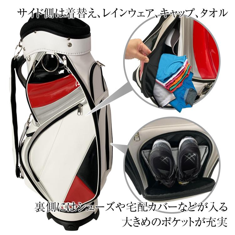 ゴルフバッグ キャディバッグ ショルダーベルト 8分割 収納 自立