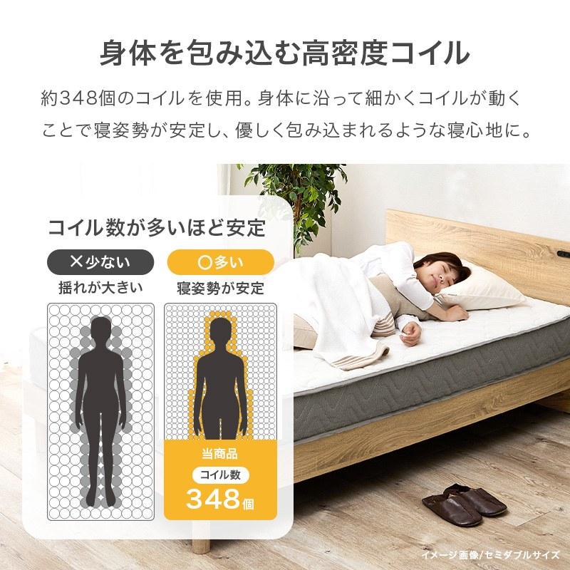 マットレス セミシングルショートサイズ ポケットコイルマットレス SSS