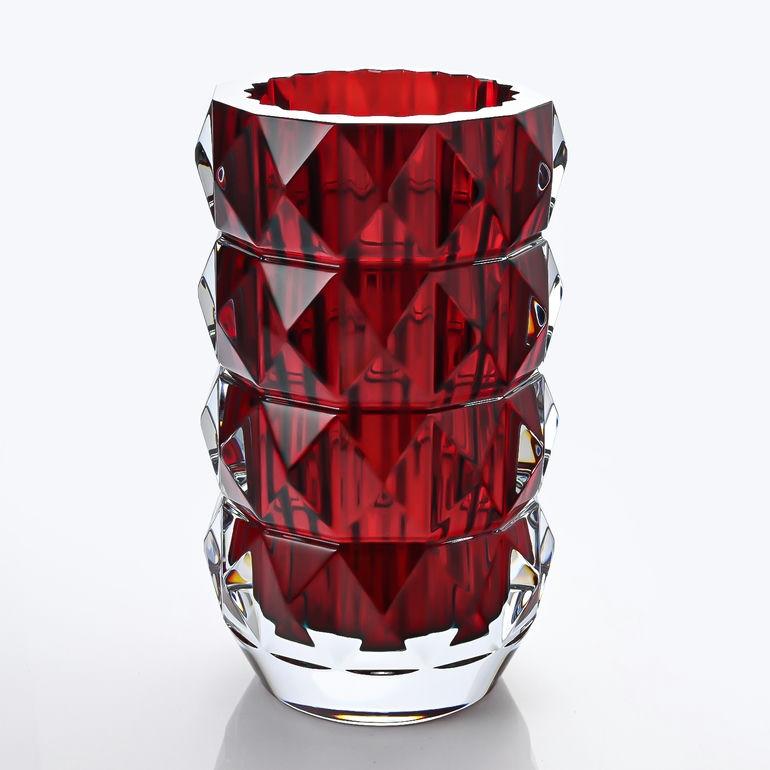 バカラ（Baccarat） ベース 花瓶 ルクソール LOUXOR レッド M 23cm