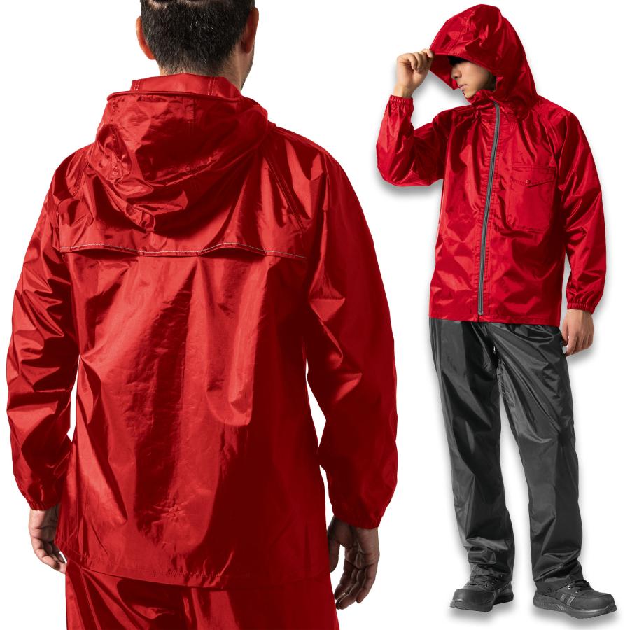 レインウェア 上下セット ゴルフ 回転フード レインコート 自転車 防水