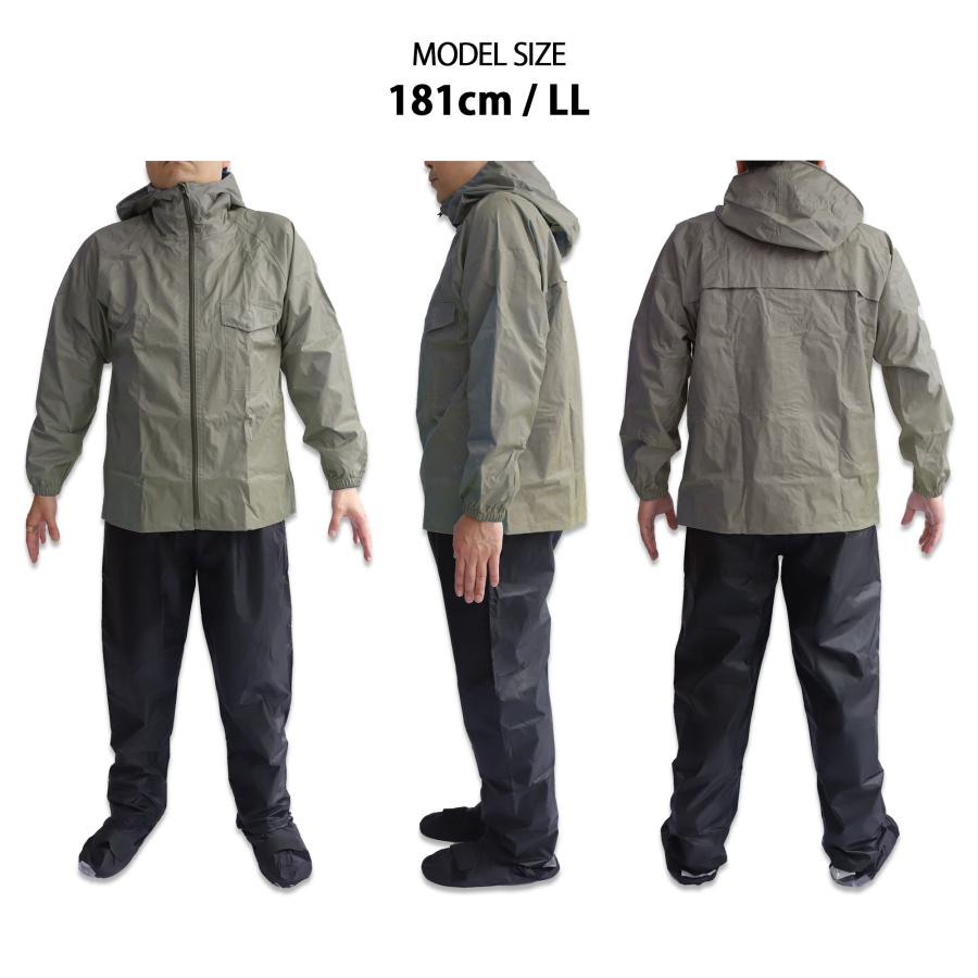 レインウェア 上下セット ゴルフ 回転フード レインコート 自転車 防水