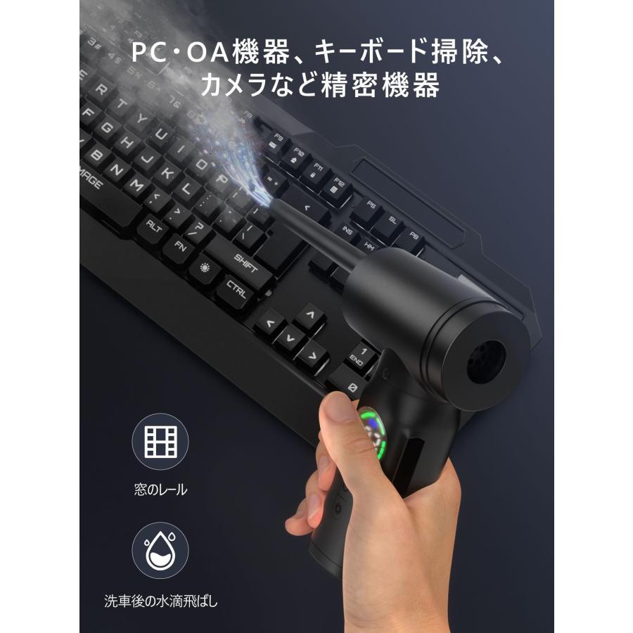 エアダスター 電動 エアーダスター 超強力 充電式 1台多役 3段階風力