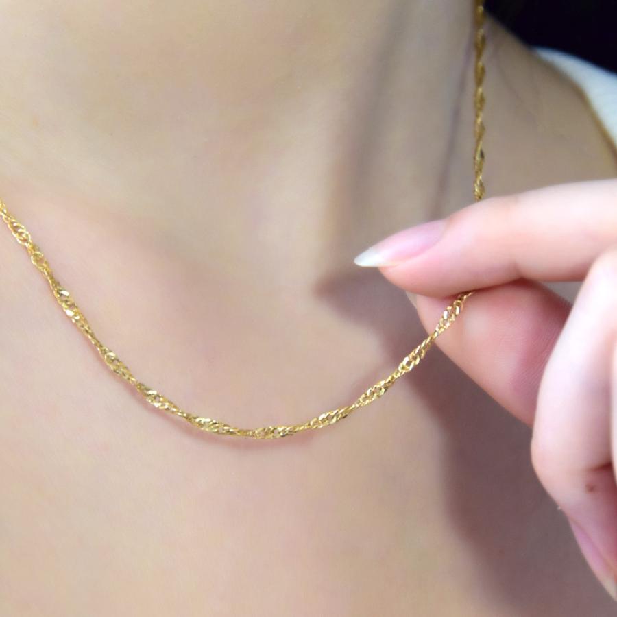 ALOHA MANA（アロハマナ） k18 スクリュー チェーン ネックレス