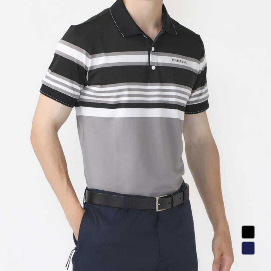 ブリーフィング ゴルフウェア 半袖シャツ 春 夏 MS MARINE STRIPE POLO
