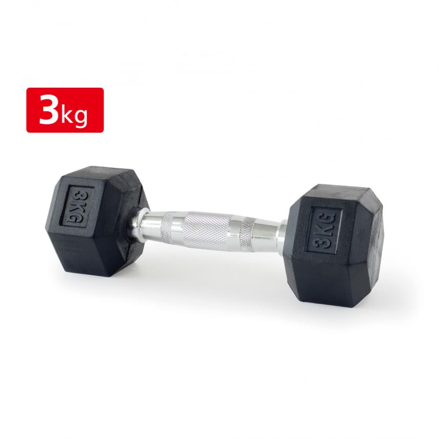 TIGORA（ティゴラ） ラバーダンベル 3kg 3キロ 転がらない 床 保護 筋