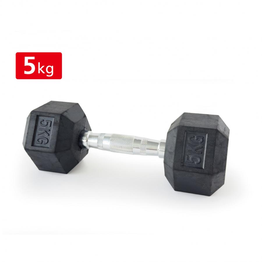 TIGORA（ティゴラ） ラバーダンベル 5kg 5キロ 転がらない 床 保護 筋