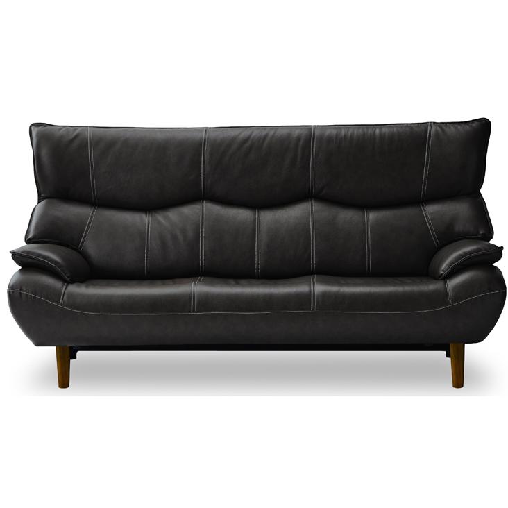 関家具 3人用ソファ マリアン 本革/PVC ブラック （2）自社便配送限定