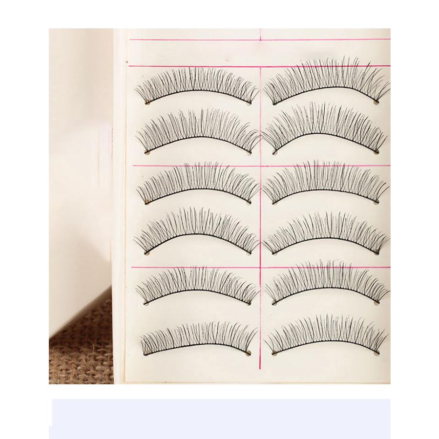 つけまつげ ナチュラル つけまつ毛 9mm 黒芯 20本 10ペア 216 黒色軸