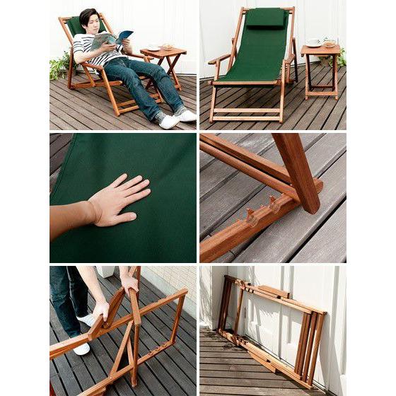 不二貿易（Fuji Boeki） デッキチェア 木製 ウッドデッキチェア