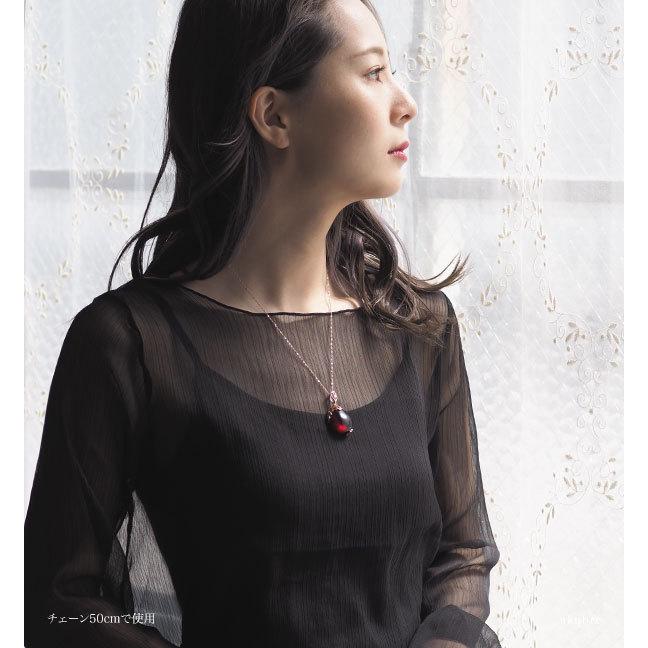 天然石 琥珀 ネックレス ペンダント ジュエリー チェーン付き K18