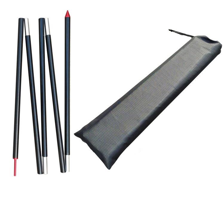 テントポール 2m 2本セット タープ アルミニウム合金 軽量 収納袋 4段