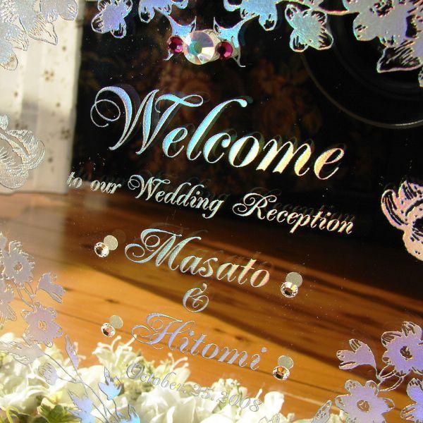 ウェルカムボード ミラー ガラス 卓上サイズ 手作り 結婚祝い