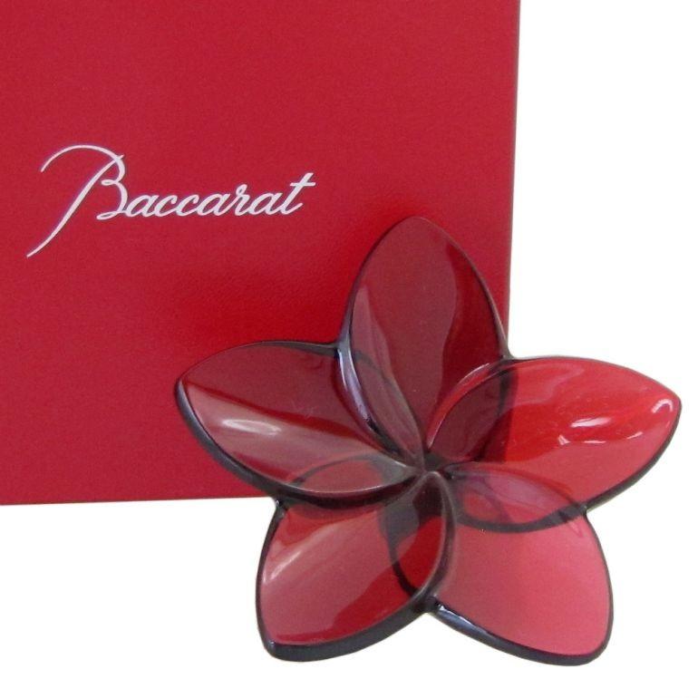 バカラ（Baccarat） クリスタルフィギュア ブルーム レッド 9cm