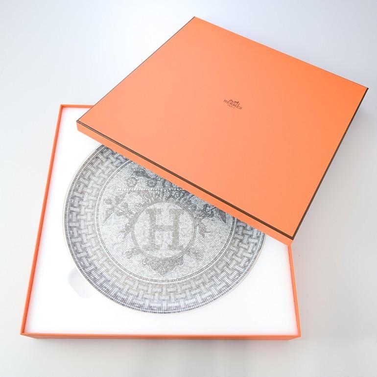 HERMES（エルメス） モザイク タルトプラッター プラチナ 035022P 32cm