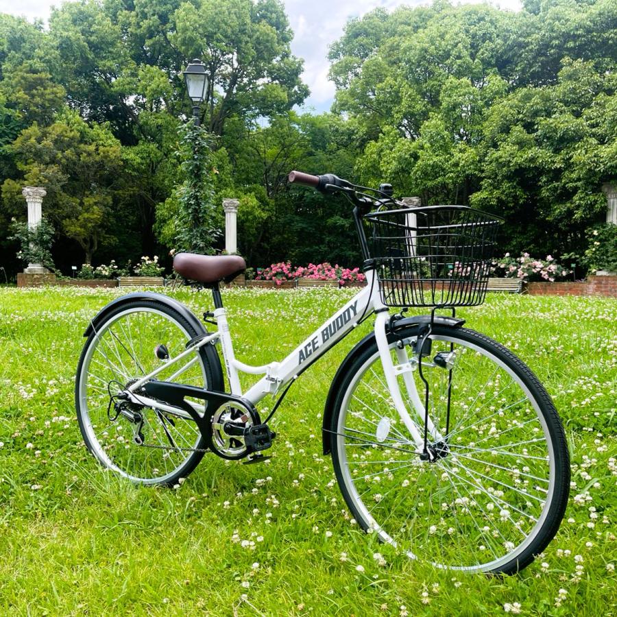 シティサイクル 26インチ シマノ6段変速ギア ママチャリ 自転車