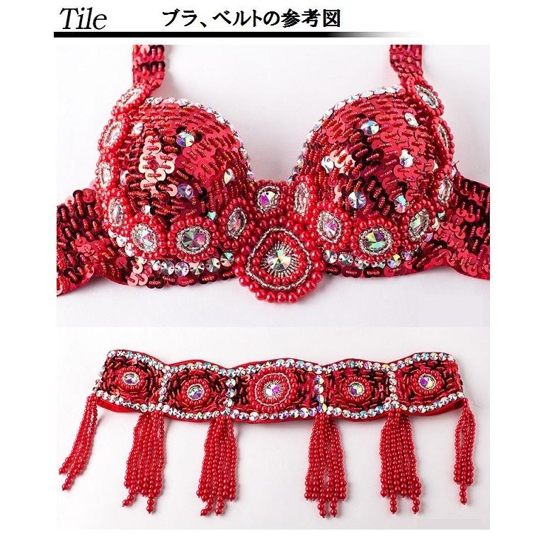 新着 ベリーダンス 衣装 コスチューム ブラトップ ベルト 2点セット 全