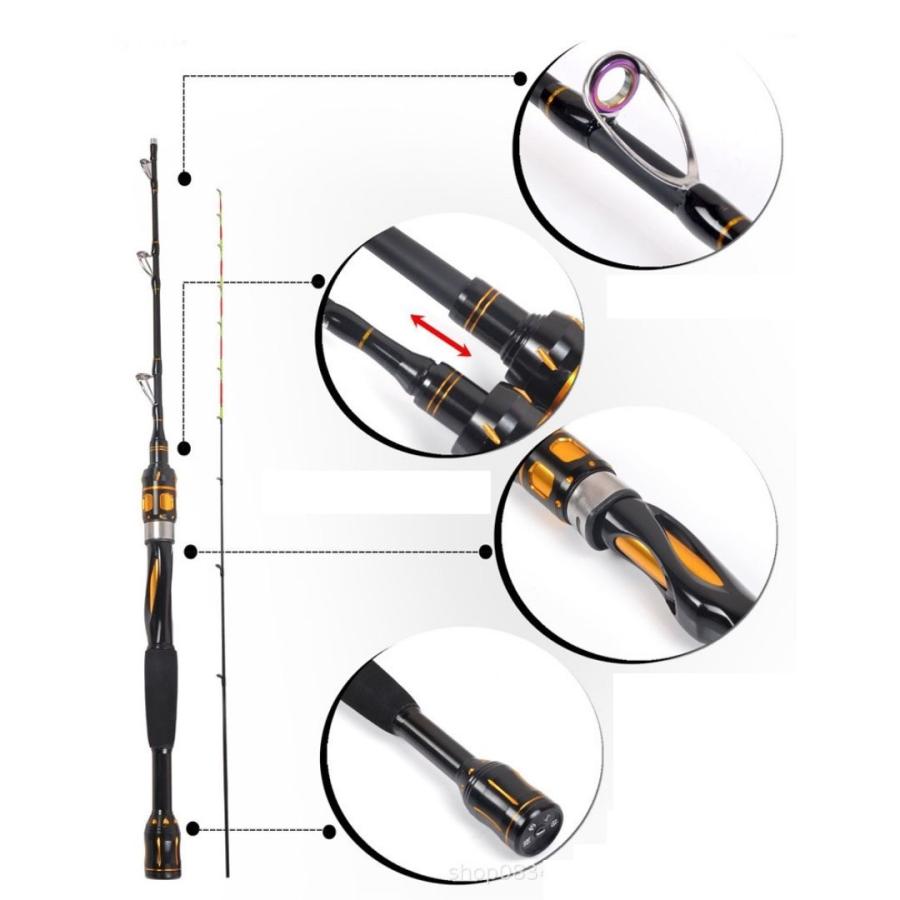 釣り 釣り竿 筏竿 ロッド 穂先 筏釣り竿 130-150cm 調節可能 麒麟筏 2