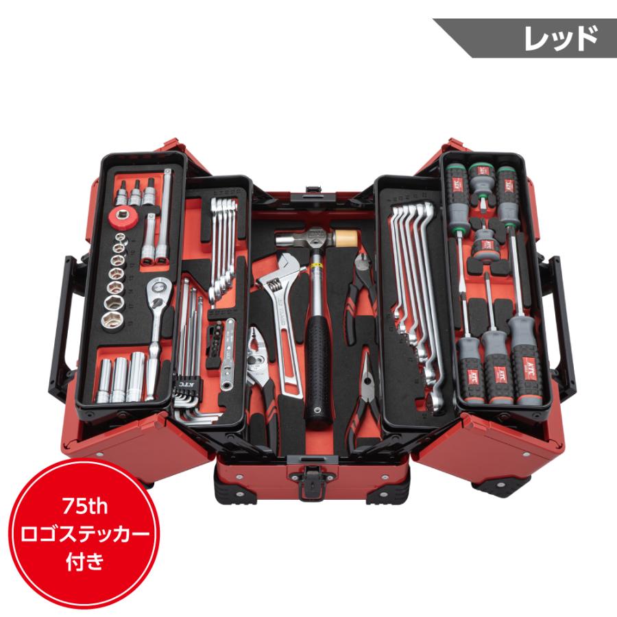 KTC KTC SK35626WZR 3/8DR 両開きメタルケースセット[56点] レッド