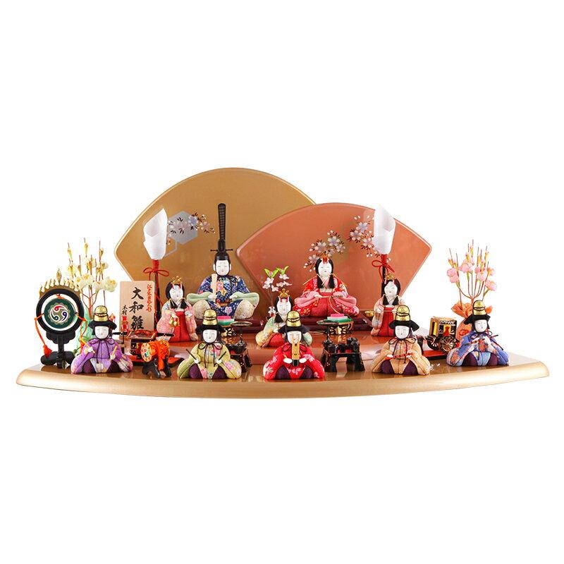 雛人形 コンパクト 一秀 ひな人形 木目込人形飾り 段飾り 十人飾り