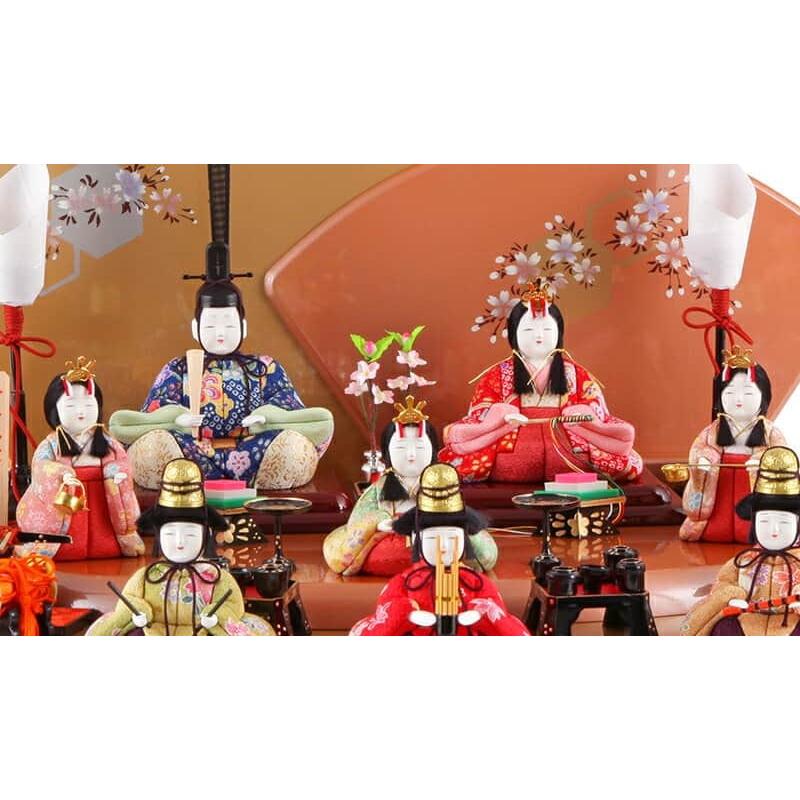 雛人形 コンパクト 一秀 ひな人形 木目込人形飾り 段飾り 十人飾り