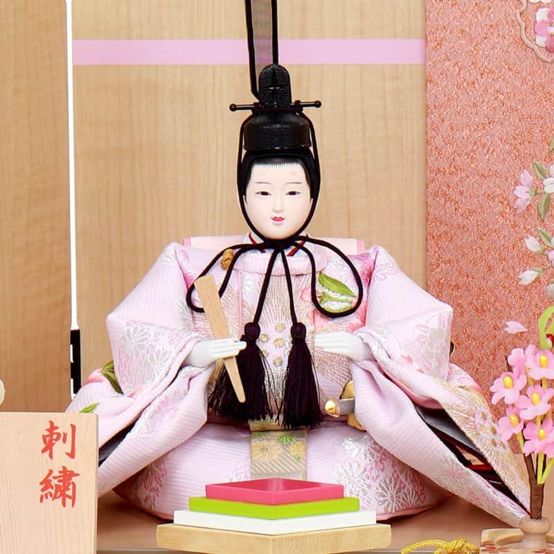 雛人形 ひな人形 雛 平飾り 親王飾り 恵翠作 御雛 刺繍 小三五親王