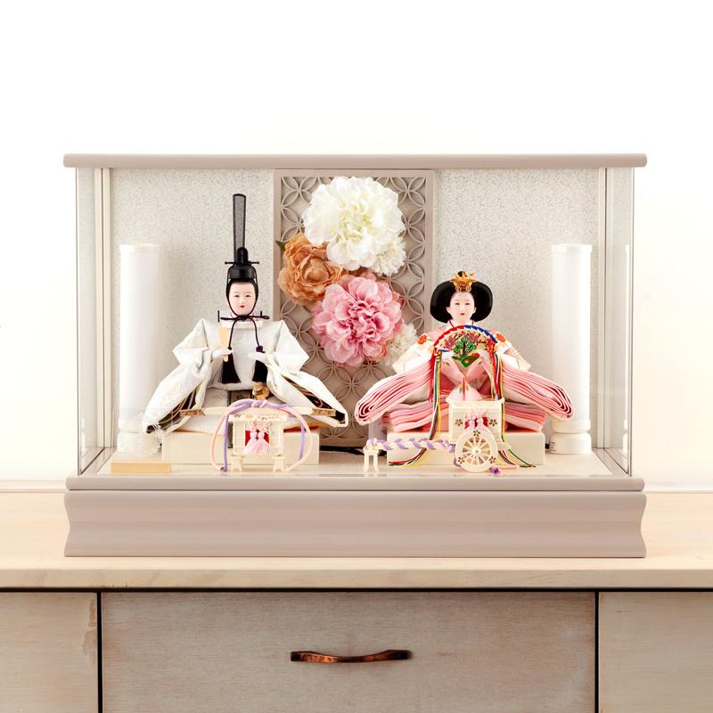 吉徳大光 雛人形 ひな人形 雛 ケース飾り 親王飾り フラワーリース付