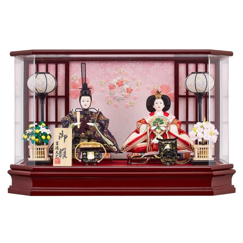 雛人形 吉徳大光 ひな人形 雛 ケース飾り 親王飾り 御雛 金襴 三五親王