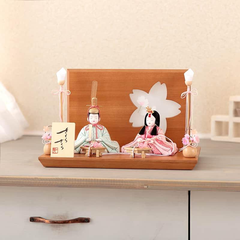 雛人形 コンパクト 一秀 ひな人形 木目込人形飾り 平飾り 親王飾り