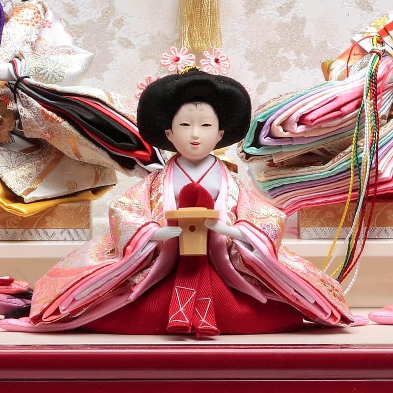 雛人形 久月 ひな人形 ケース飾り 五人飾り 六角アクリルケース