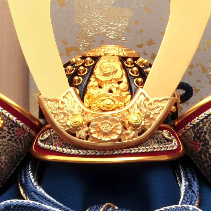 五月人形 久月 コンパクト 兜収納飾り 兜飾り 正絹青裾濃縅 8号 h075-k