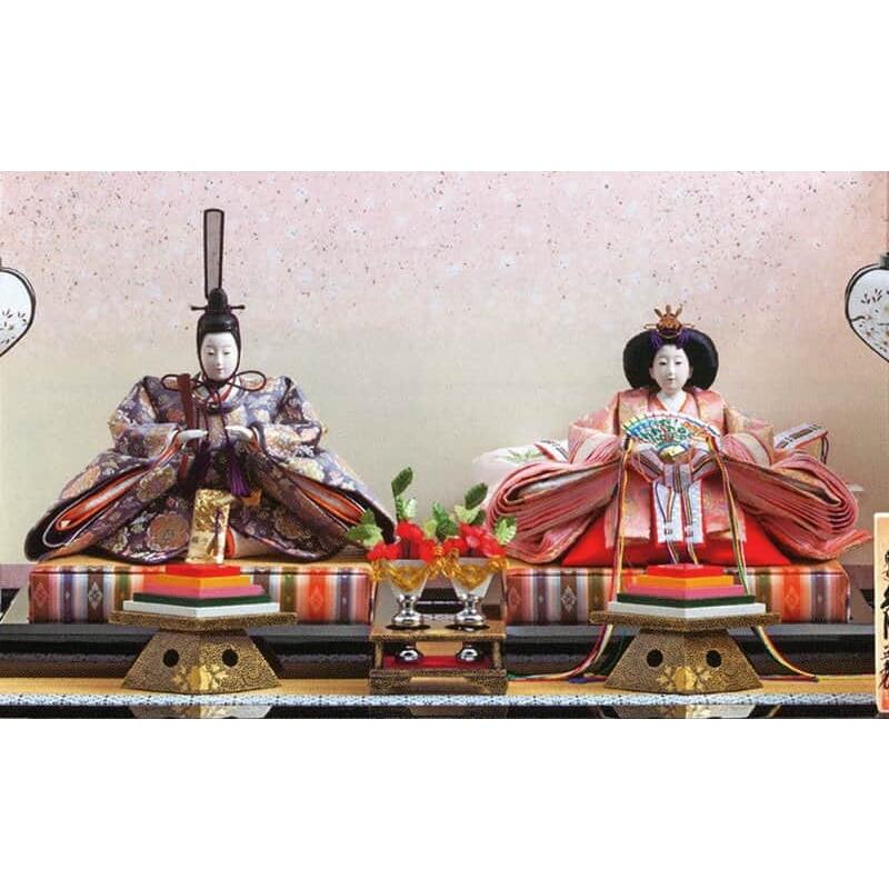 久月 雛人形 ひな人形 雛 平飾り 親王飾り 平安桂甫作 正絹 京十番親王