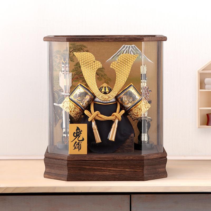 人形屋ホンポ 五月人形 コンパクト 兜飾り 兜ケース飾り 兜 六角