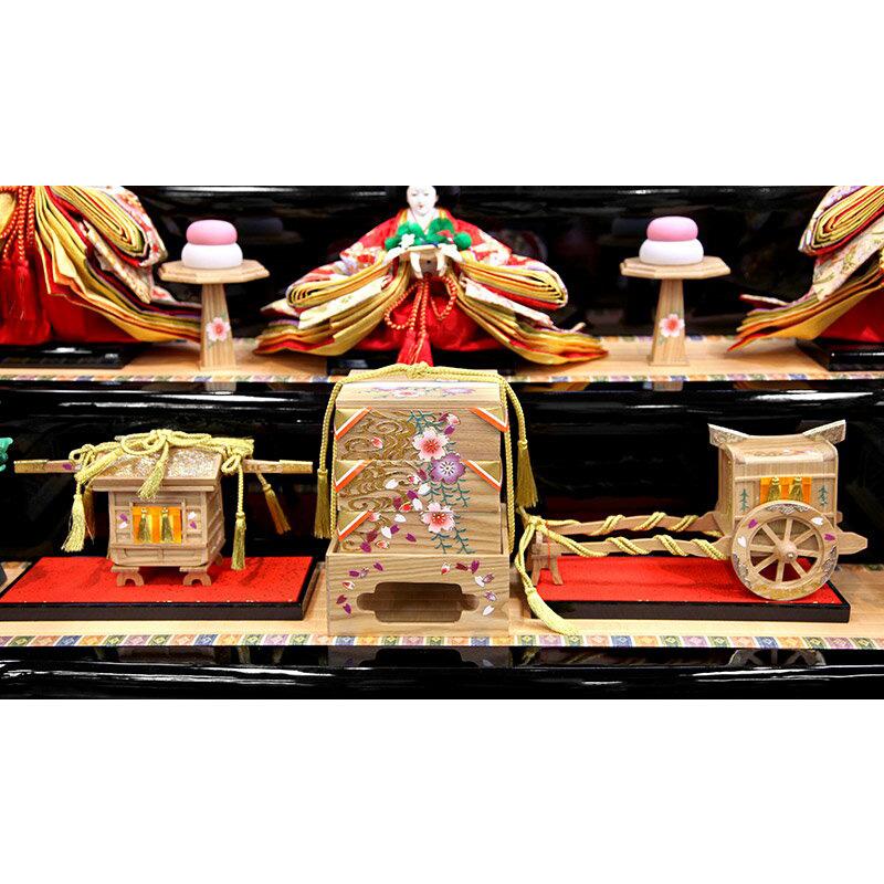 雛人形 久月 ひな人形 雛 三段飾り 五人飾り 麗華雛 西陣織金襴 金彩