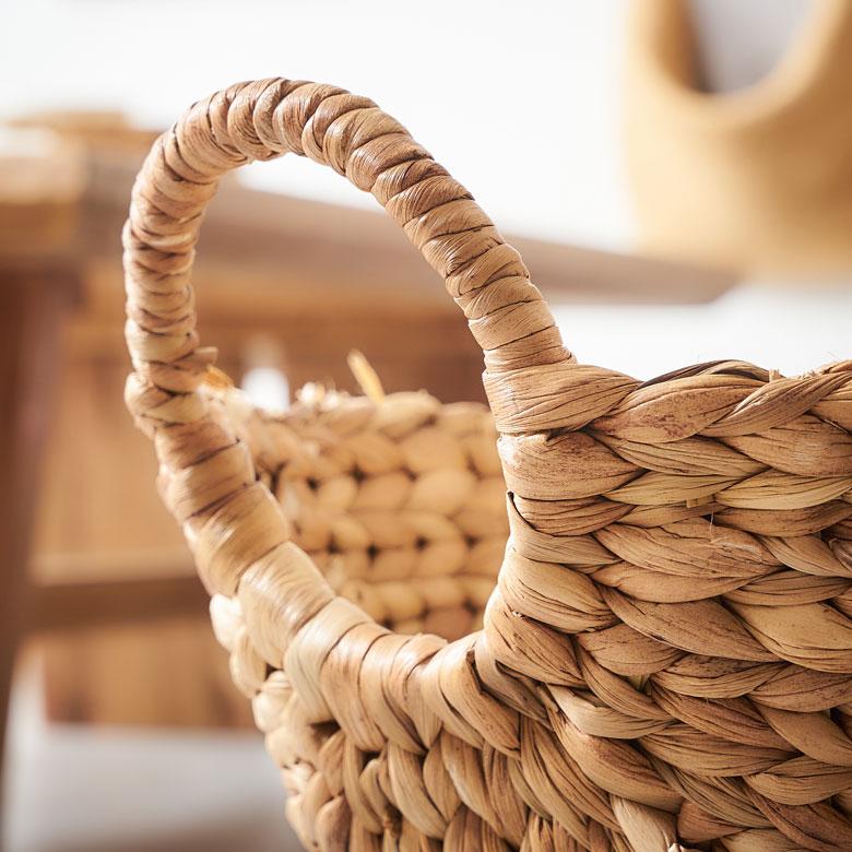 かごバスケット ウォーターヒヤシンスで編まれたふんわりバスケット