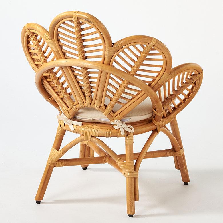 チェア ラタン 籐 天然 素材 椅子 いす フラワー 花 座面高 31cm 子供