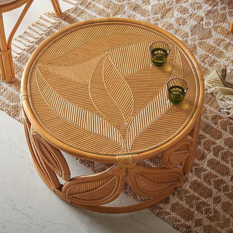 センター テーブル ラタン 籐 天然 素材 コーヒー ロー リビング