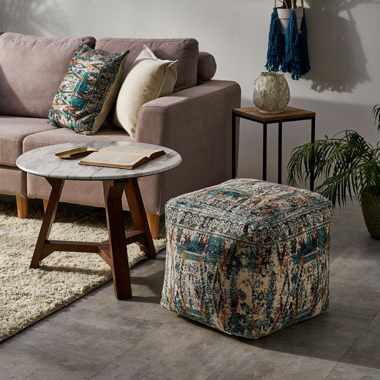 プフ クッション オットマン スツール オールドキリム 風 正方形 四角