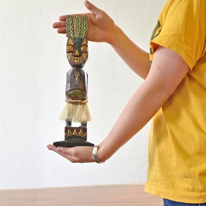 バリ島 木彫り 人形 2体セット《プリミティブ人形》H34cm エスニック