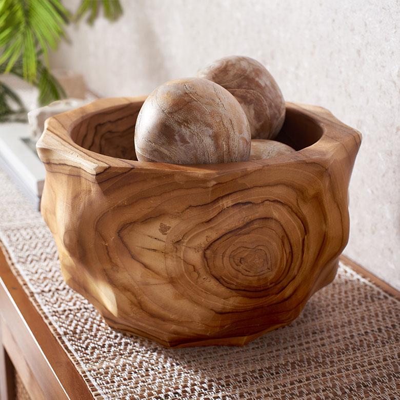 マルチボウル 木製 ボウル チーク材 木の器 ウッドボウル 小物置き