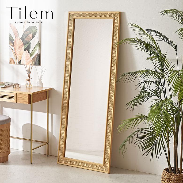 鏡 全身 壁掛け ミラー おしゃれ ラタン 立てかけ 全身鏡 姿見 大型