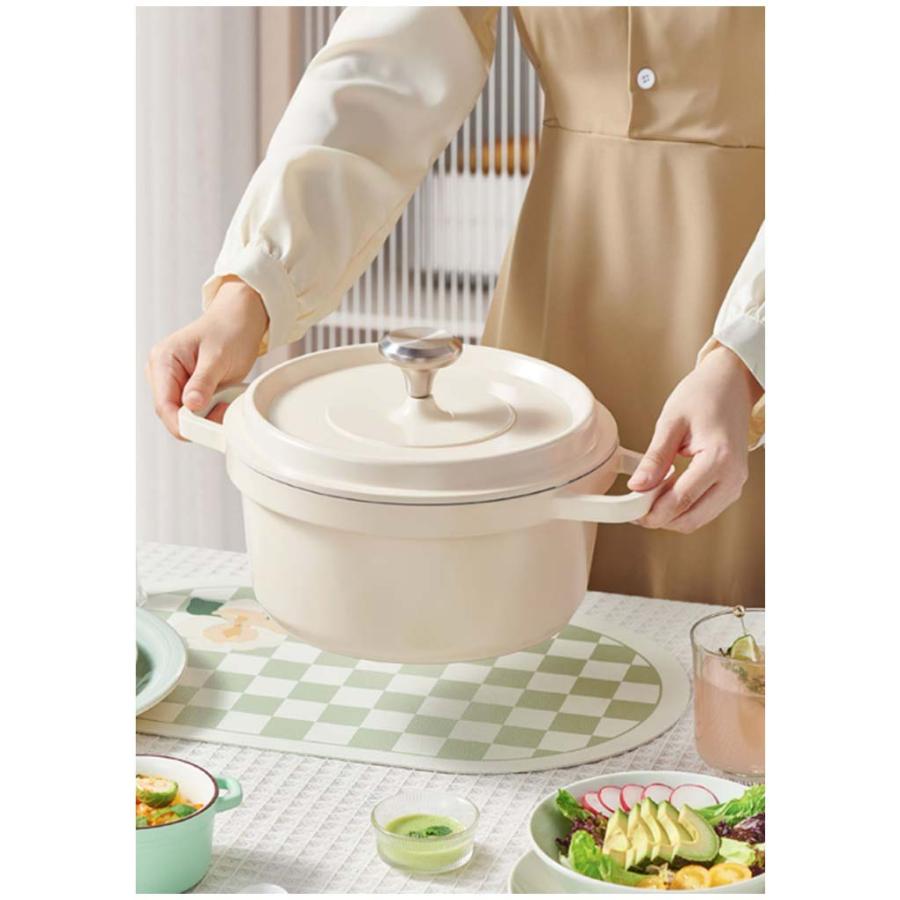 ホーロー鍋 鉄鋳物 ホーロー 両手鍋 20cm 深型 蓋付き IH対応 ガス火