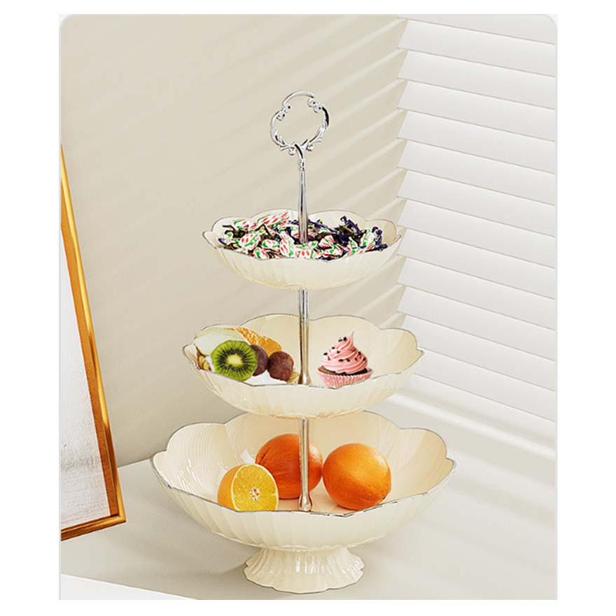 ケーキスタンド 3段 食器 アフタヌーンティースタンド クマのハンドル