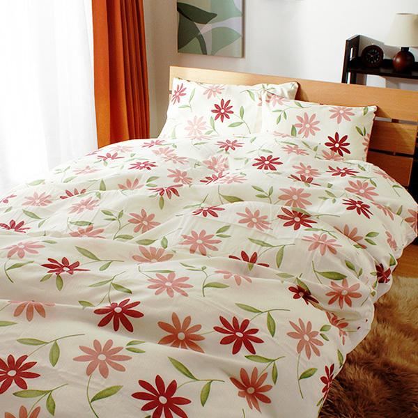 布団カバー3点セット コスモス 花柄 シングルロングサイズ 掛け布団