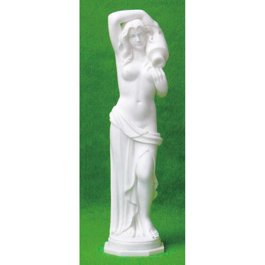 彫刻 石像 水瓶の女神 大理石 高級四川白石 高さ約 90cm 重さ約 40kg