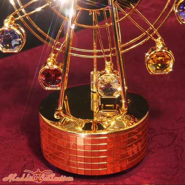 スワロフスキー オーナメント オルゴール観覧車 置物 合金製