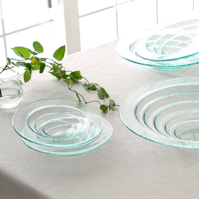 ガラスのプレート[バブルタイプ Sサイズ][66314]【食器 ガラス 皿